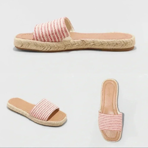 Red and cream nautical sandals - Picture 2 of 5